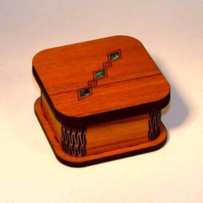 Square Box with paua inlay small